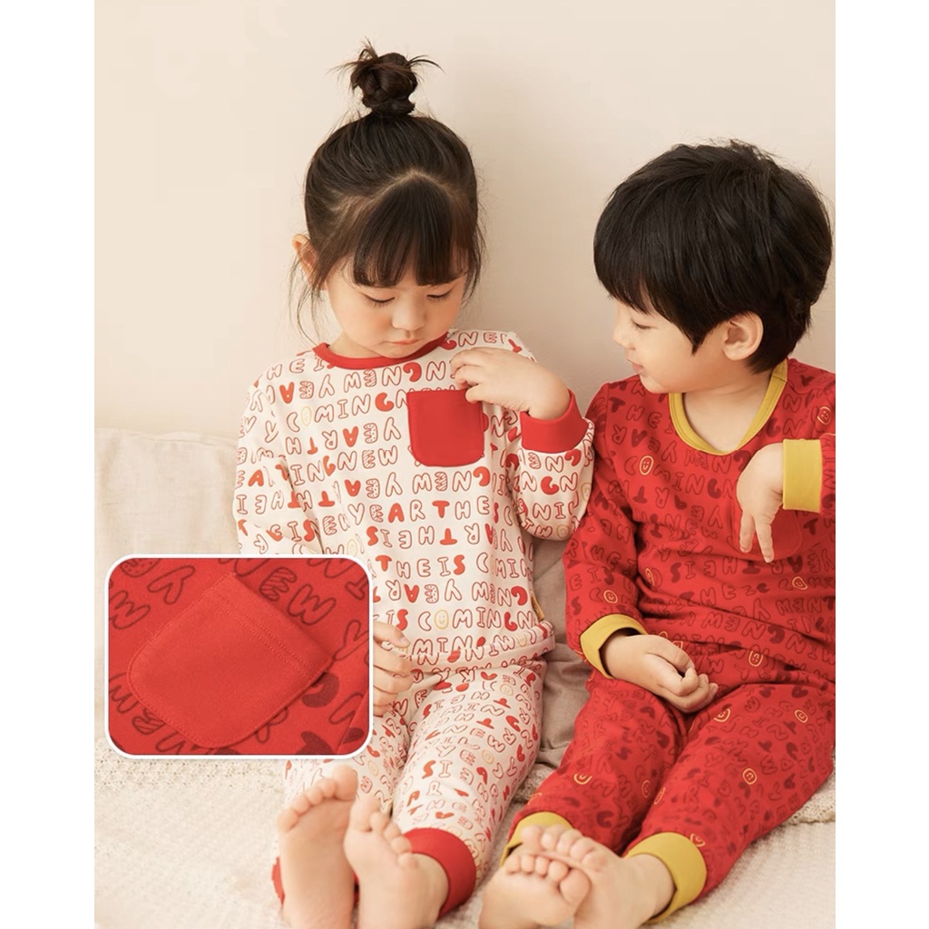 Bộ quần áo Tết 2023 cho bé 13-27kg Happy new year AF KID vải cotton bốn chiều cao cấp, co giãn cực tốt cho bé đón Tết