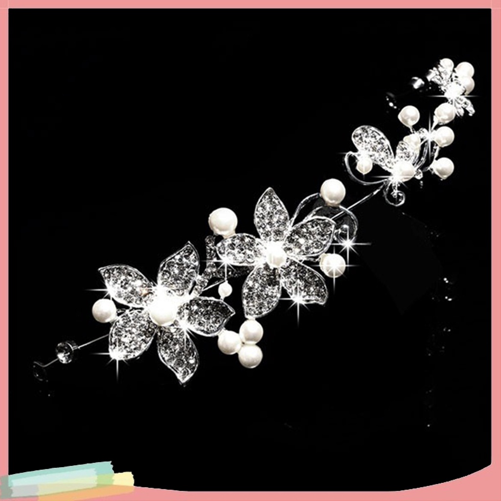 Băng Đô Hợp Kim Trang Trí Hoa Đính Đá Xinh Xắn Thời Trang Cho Nữ