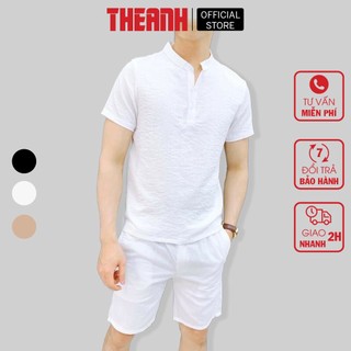 Bộ quần áo đũi nam cổ tàu cao cấp (3 màu) thời trang chất liệu đũi mềm mại, bền màu, thoáng khí
