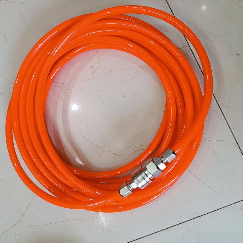 Cuận dây hơi phi 10 và khớp nối japan mầu cam dài 10m.15m.20m