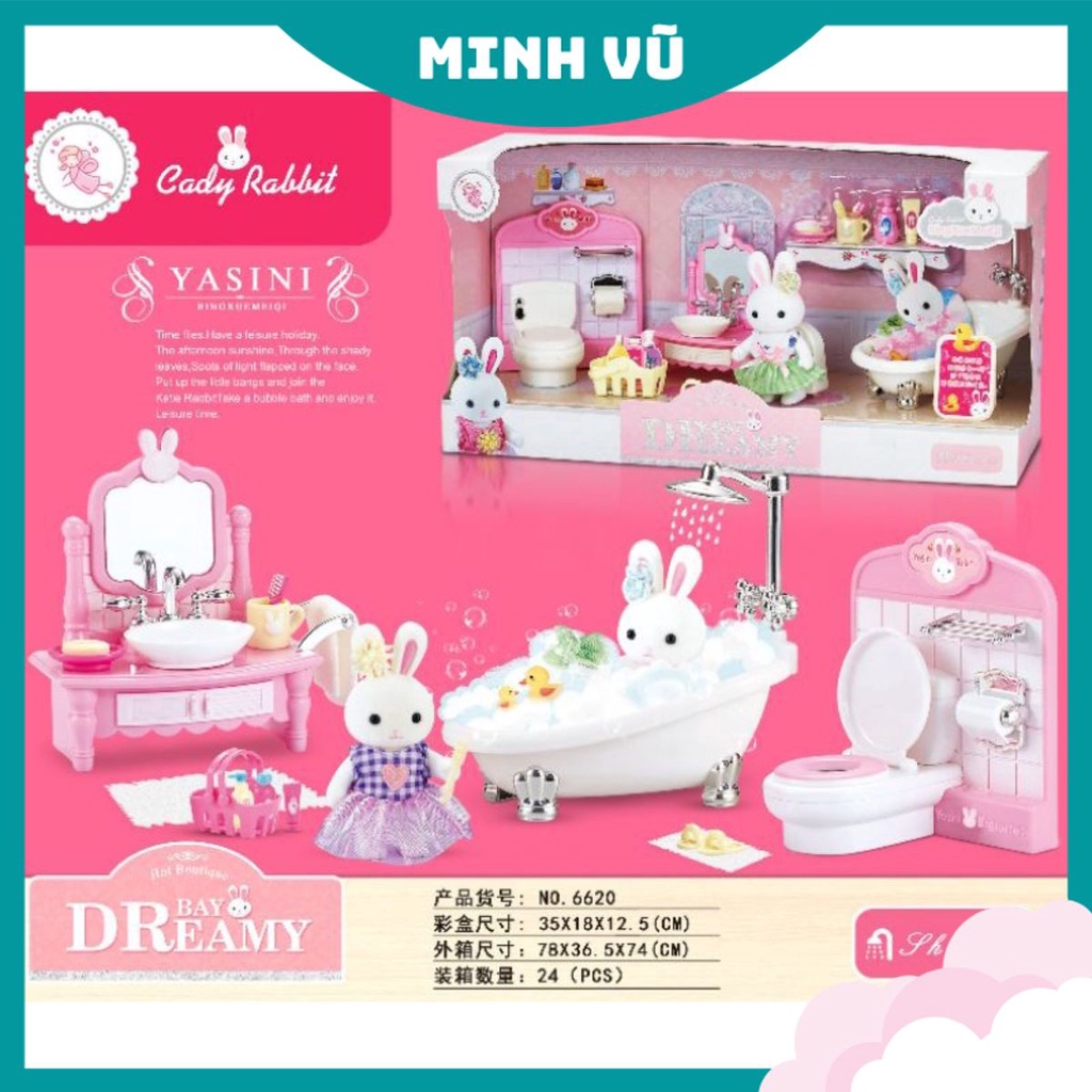 Đồ chơi búp bê và phụ kiện nhà Thỏ Candy full box