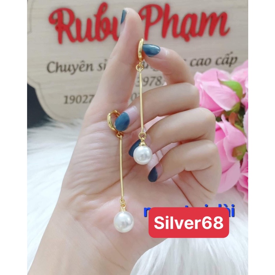 bông tai nữ mạ vàng,bông t rai dáng dài trẻ trung nhẹ nhàng silver68