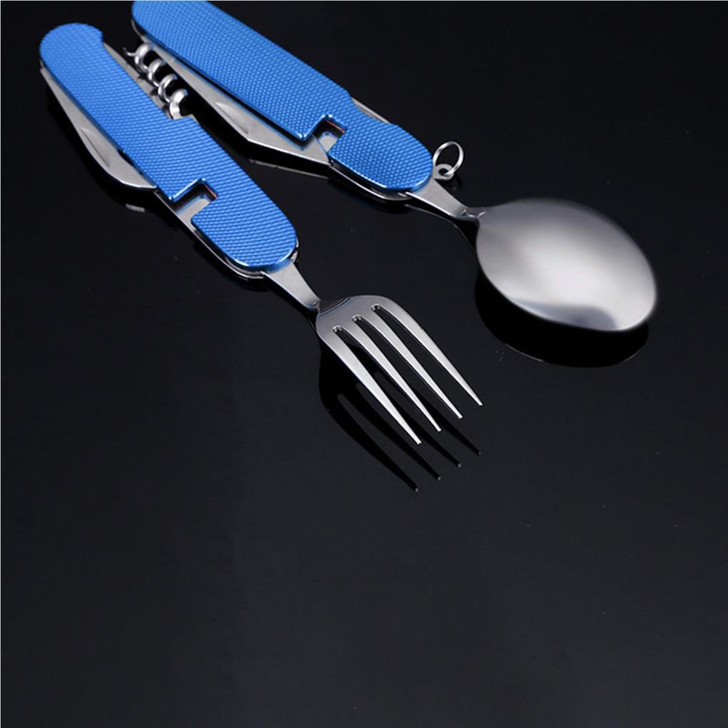 Bộ Dụng Cụ Ăn Muỗng / Nĩa / Dụng Cụ Mở Nắp Chai Tiện Lợi Cho Dã Ngoại