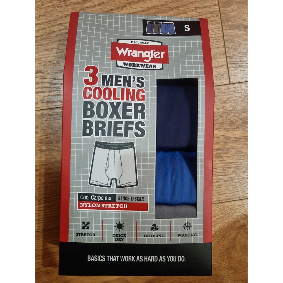 💥💥💥Hộp 3 chiếc Boxer nam xuất dư xịn, chất liệu co giãn 4 chiều, thoáng mát hiệu Wrangler tới 100kg