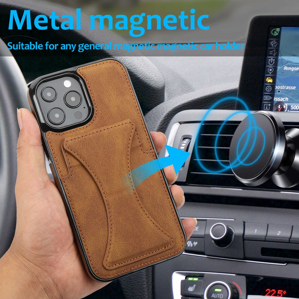 Ốp Điện Thoại Da FLYCASE Có Giá Đỡ Hình Chữ U Cho iPhone 13/13 Pro/13 Pro Max/14/14 Pro/14 Pro Max/15 Pro Max