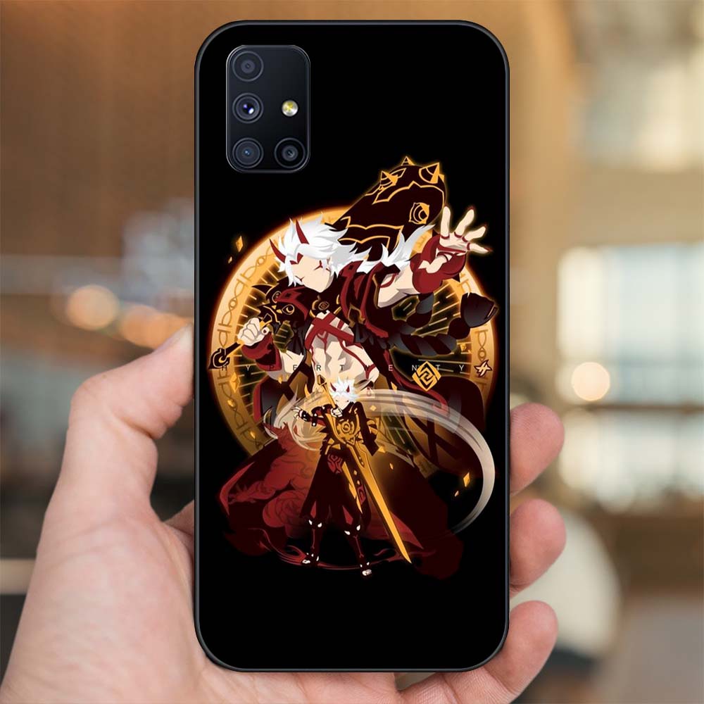 Ốp lưng Samsung M51 viền đen in hình Arataki Itto Genshin Impact
