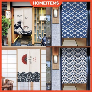 🌈Thanh rèm miễn phí🌈 rèm cửa Japanese style wind-free perforated kitchen hotel door curtain partition curtain four seasons decoration household toilet semi-curtain