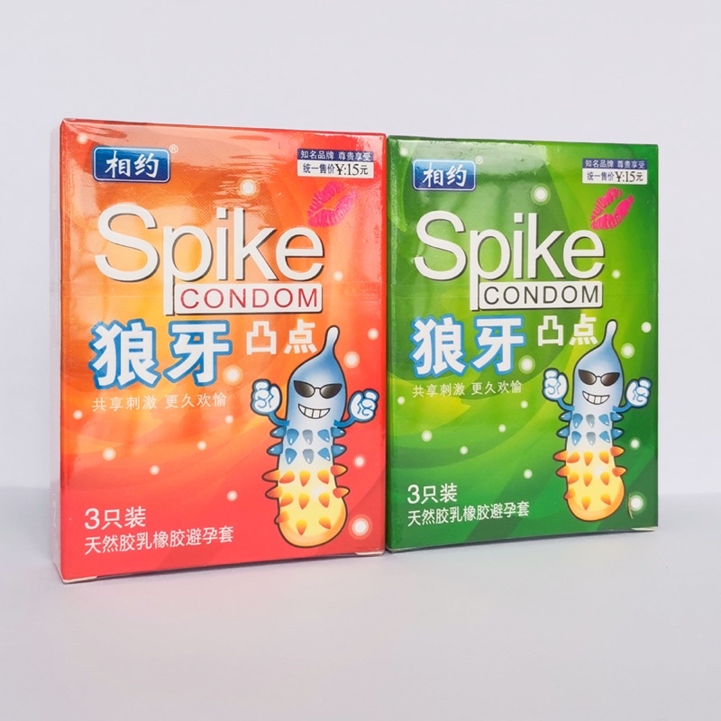 Bao cao su SPIKE gân gai, tăng khoái cảm, kéo dài thời gian, hộp 3 bcs