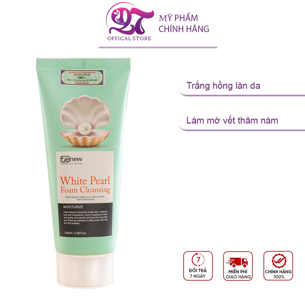 Sữa rửa mặt Ngọc Trai Benew White Pearl 100ml