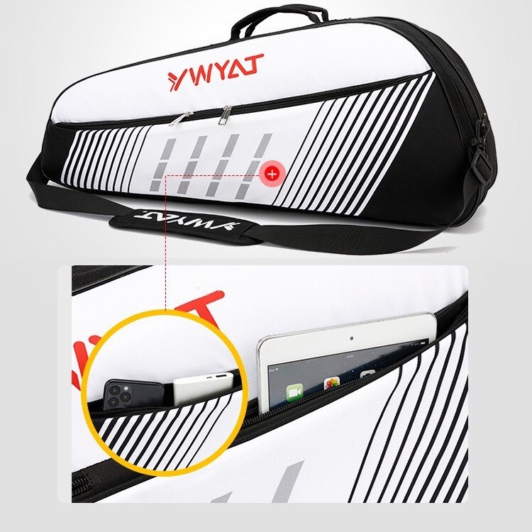 Túi Cầu Lông, Tennis Ywyat Chính Hãng C308 1-2 Ngăn Xanh Trắng - Túi Nhiều Ngăn ,Đựng 3-5 cây vợt - Có Ngăn Giày Riêng