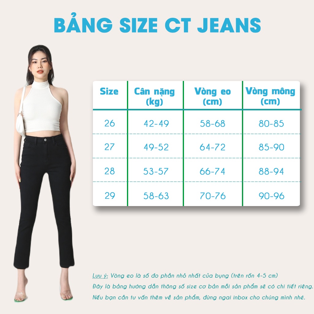 Quần jean ống đứng suông basic co giãn thoải mái chất liệu sợi tự nhiên cực mềm mại CP60, CT JEANS