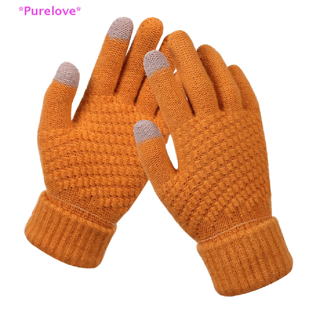 Găng Tay Len Giả Len Dày Dặn Giữ Ấm Có Thể Chạm Màn Hình Cảm Ứng Dành Cho Nam Nữ Mới