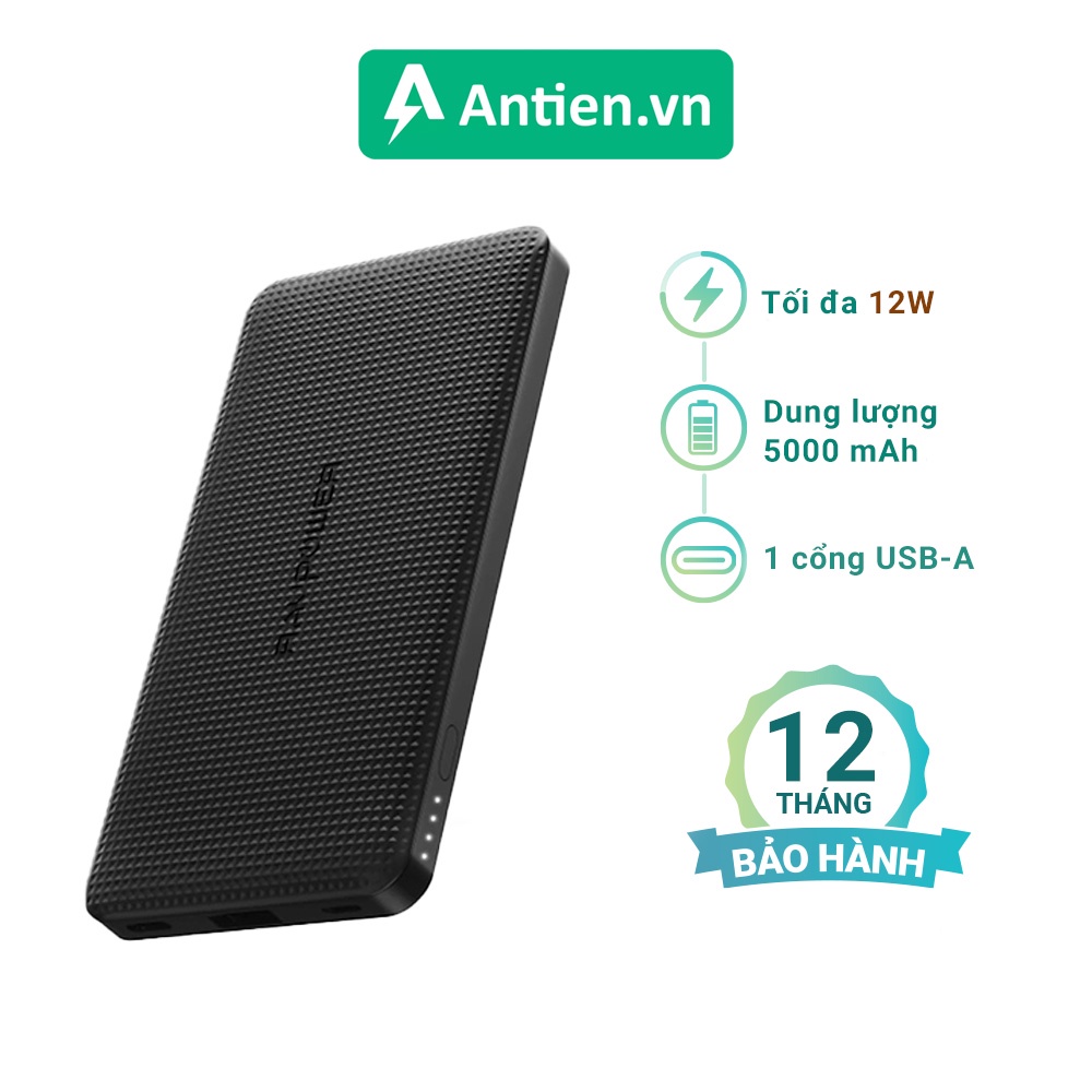 Pin Sạc Dự Phòng RAVPower RP-PB093 dung lượng 5000mAh - An Tiến
