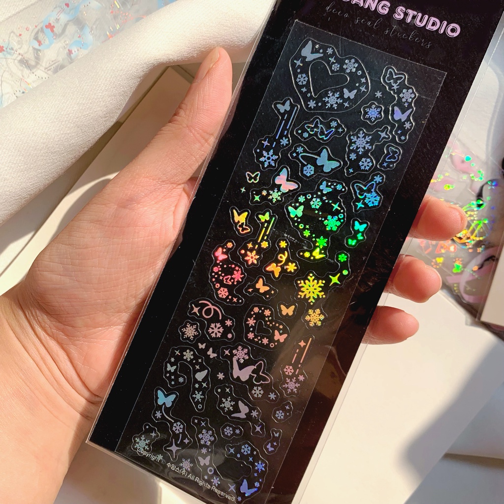 Miếng Dán Holographic Trang Trí Tay Tải / Tạp Chí Kiểu Hàn Quốc Dễ Thương Diy Blizzard2