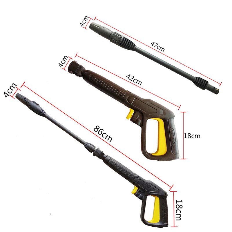 Sún xịt rửa cao áp kiểu dài, điều chỉnh áp lực cho máy rửa xe Karcherr K2 - K7 Hàng OEM Nối Được Dây Thông Cống