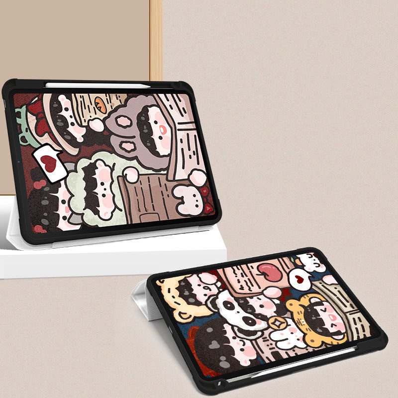 Ốp Máy Tính Bảng Bằng Acrylic Kèm Ngăn Đựng Bút Cho iPad Air 4 Gen7 / 8 iPad 10.5 Air3 / iPad 9.7gen5-6 / iPad Pro11 2021 Air Giá Đỡ