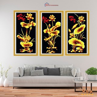 Tranh đính đá DF030 VS111 LV488 (1m22 x 74cm), tranh thêu phúc lộc thọ LV3251 222427 (1m02 x 60cm)