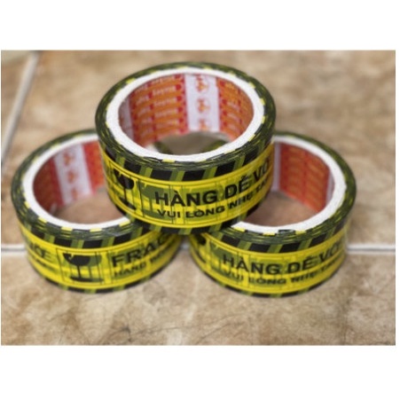 Cuộn Băng Dính In Logo Hàng Dễ Vỡ, Lõi Siêu Mỏng, Không Pha, Siêu Dính, Băng Keo Logo Dễ Vỡ, Hàng Dễ Vỡ Xin Nhẹ Tay.