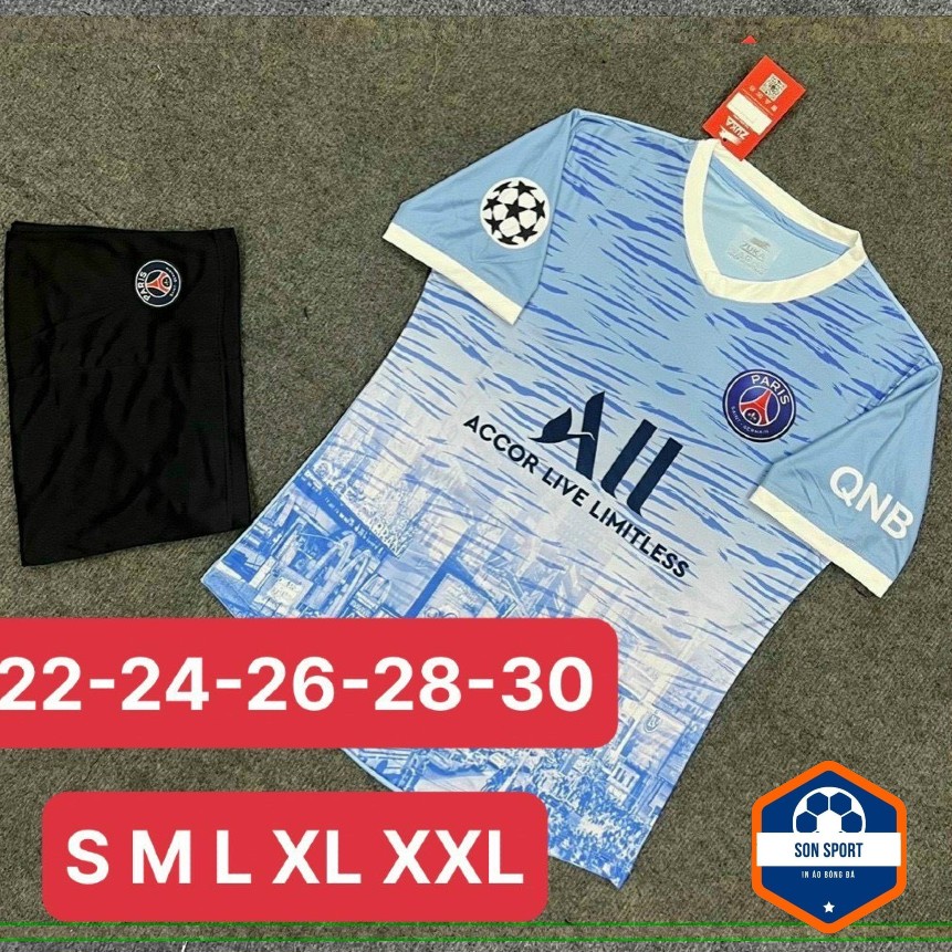 Bộ Quần Áo Bóng Đá Trẻ Em Thun Thái CLB M.U, Man.city, Chelsea, P.S.G..