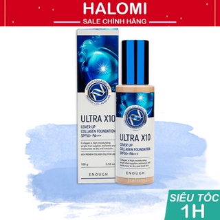 Kem nền Collagen Ultra X10 Cover Up Enough 100ml Hàn Quốc makeup phù hợp cho tất cả các loại da