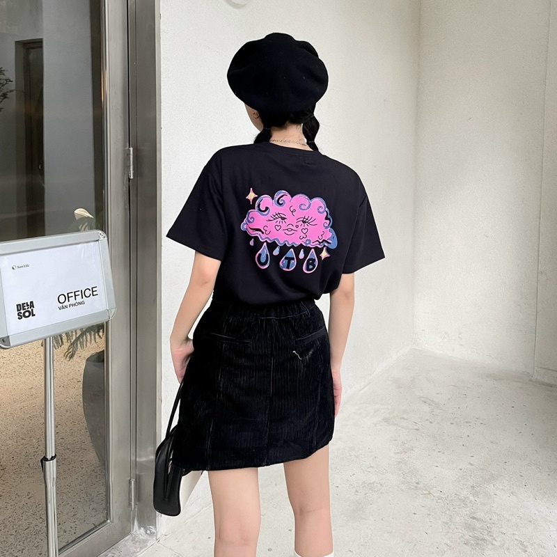 Usthebasic - UTB Logo Rainy Printed Back Tshirt