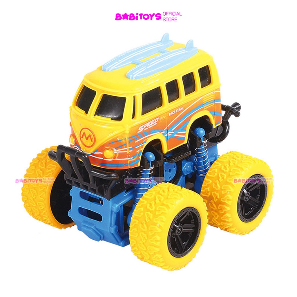 Ô tô đồ chơi xe địa hình bánh đà hình xe bus, xe ô tô buýt đồ chơi quán tính chạy trớn siêu khỏe cho bé 1 2 3 4 tuổi