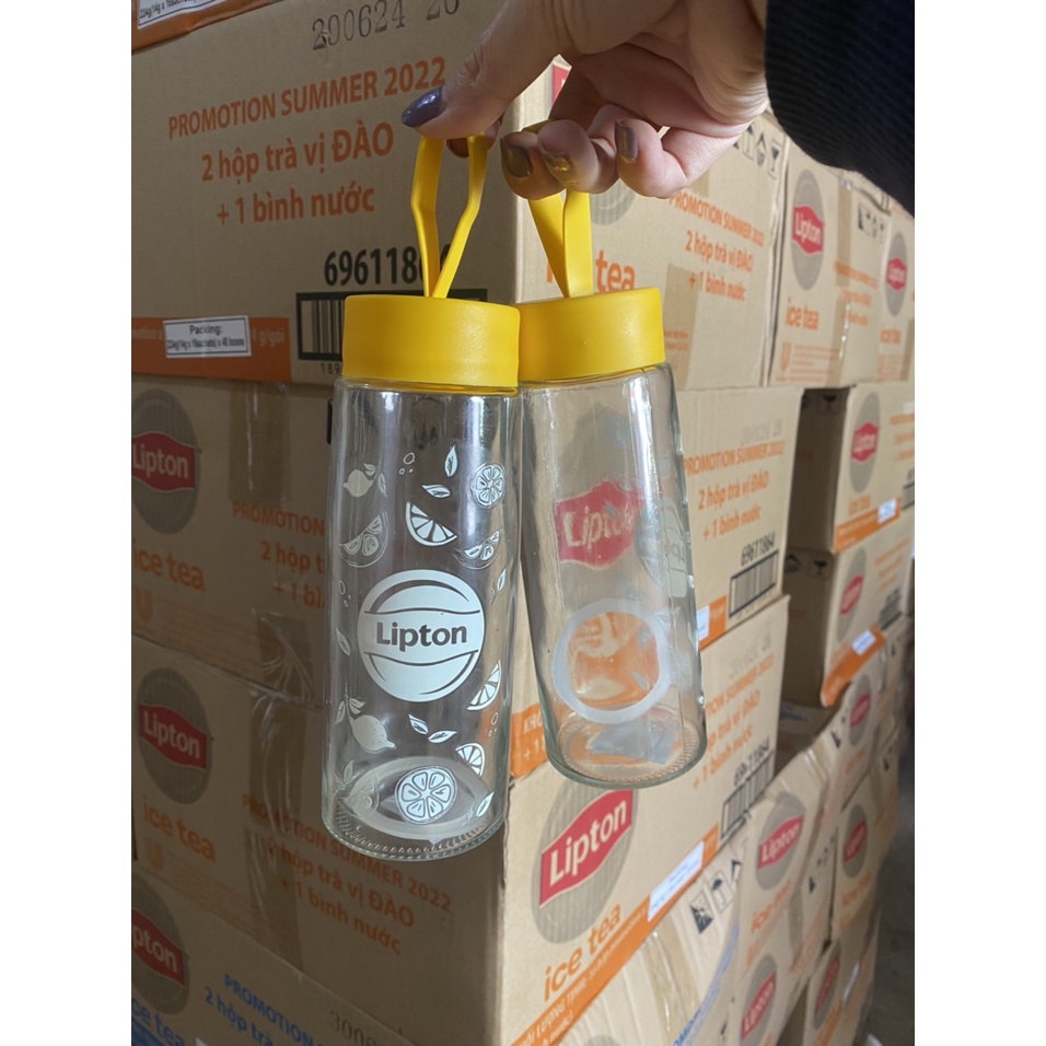 Set 2 bình uống trà thủy tinh 500ml của Lipton