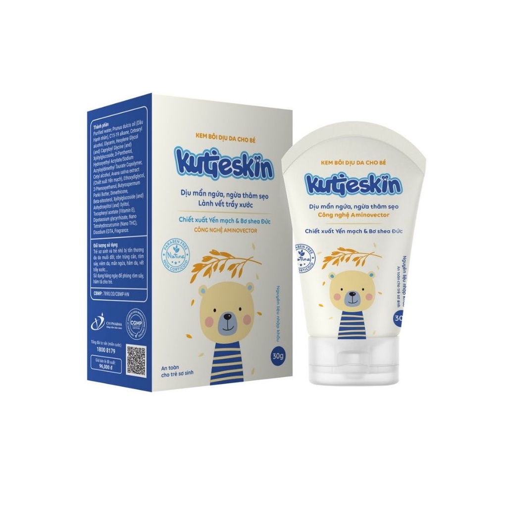 Kutieskin 30gr  - dịu mẩn đỏ, dịu vết ngứa, hăm da, muỗi đốt, côn trùng cắn (Bấm Deal Shock 0đ - để nhận quà)