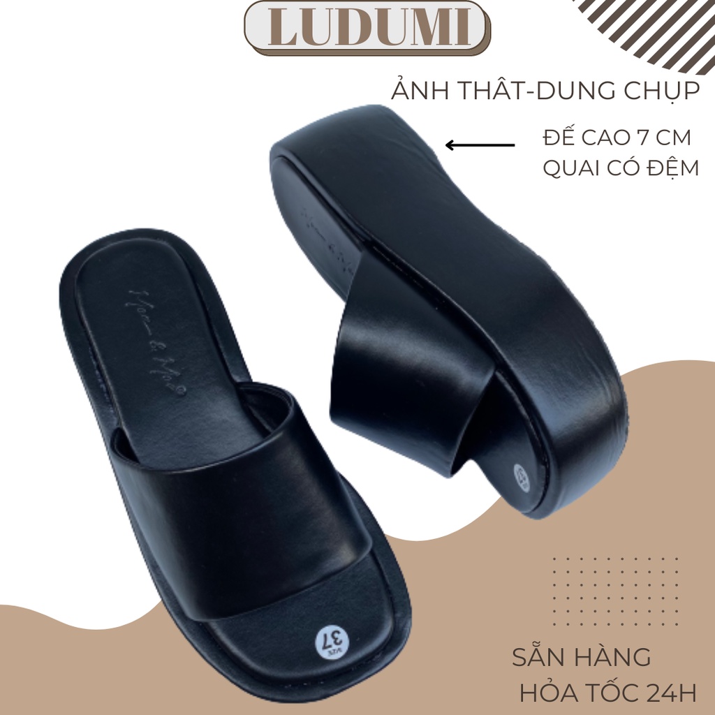 DÉP XUỒNG QUAI NGANG ĐẾ CAO 7 PHÂN -DÉP THỜI TRANG NỮ LUDUMI