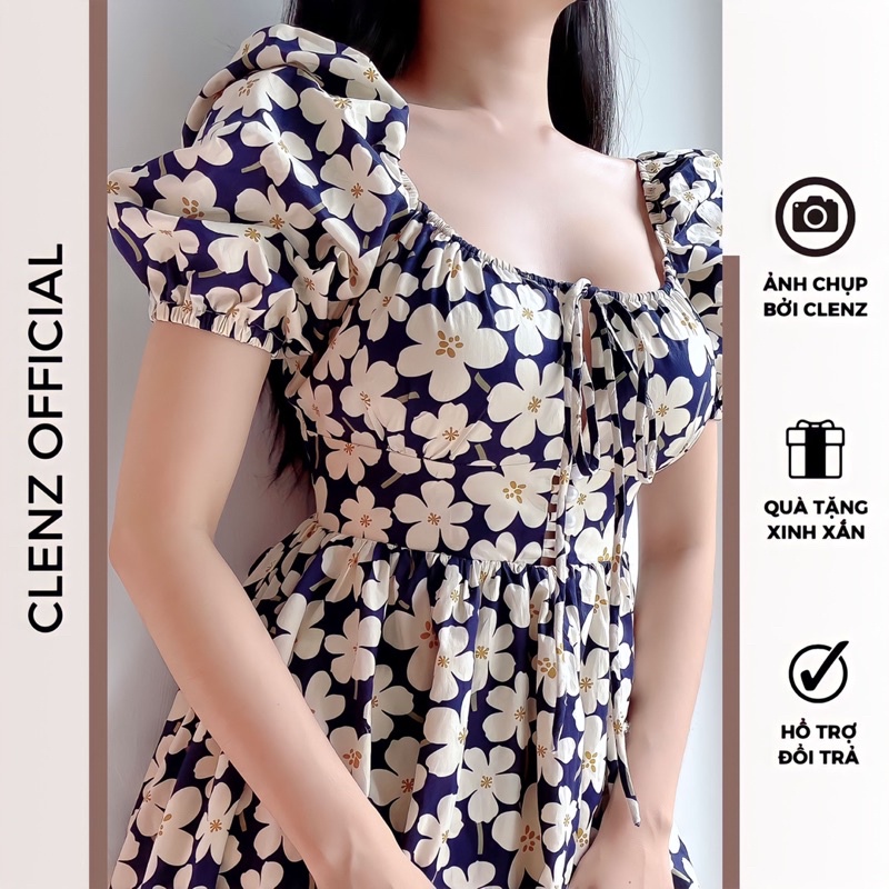 Đầm hoa tay phồng dễ thương có size XS Bigsize D08