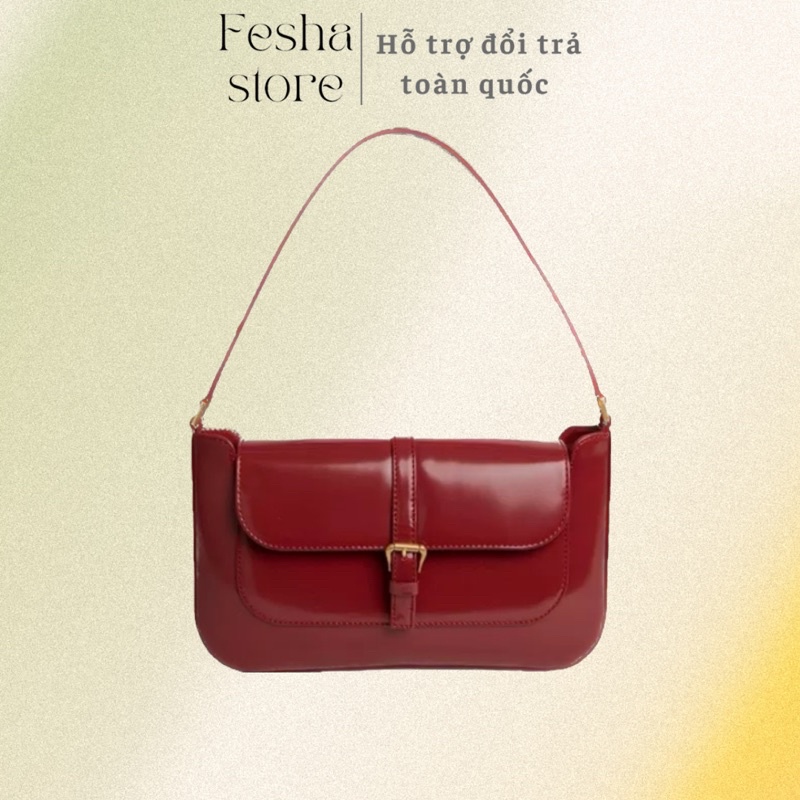 [SẴN ] Túi xách nữ màu đỏ dáng bì thư form cứng_túi xách nữ đỏ khoá vàng _TX20