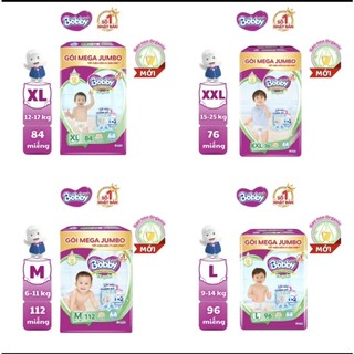 Bỉm bobby lõi nén 3mm tinh chất gạo non đủ sz