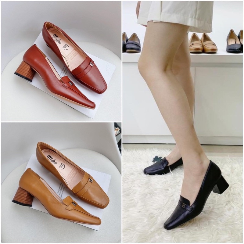 Giày da thật mũi vuông - 1039