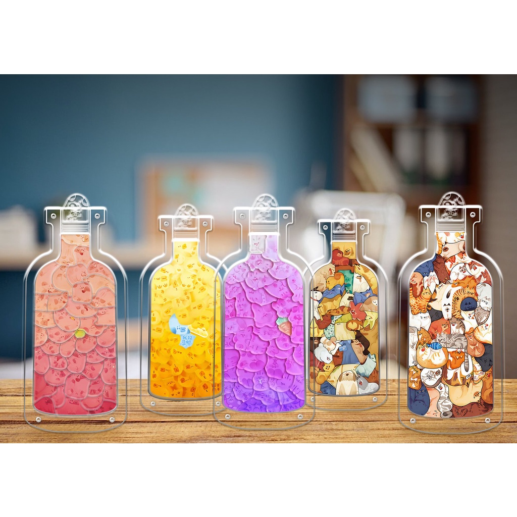 Bộ xếp hình Mèo trong lọ - pets in bottle Thegioipuzzle bằng Acrylic trong suốt, đồ chơi lắp ráp hình động vật