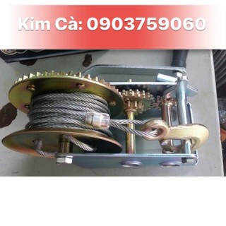 Combo Tời Quay Tay: 2500 Pound + 20 Mét Cáp Hàn Quốc + Ròng Rọc 1 Tấn.