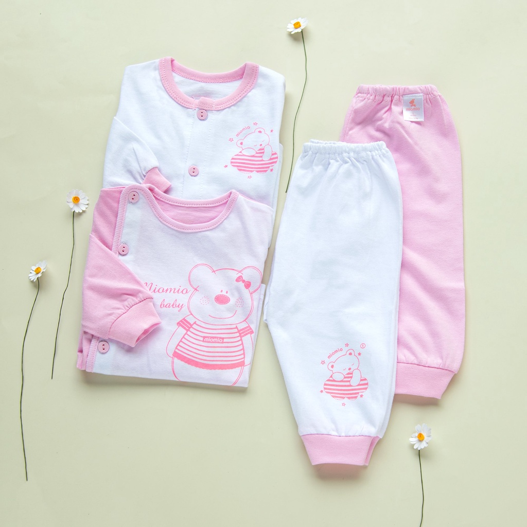 Combo 2 Bộ Quần Áo Dài Sơ Sinh MIOMIO, In Hình Cho Bé Trai, Bé Gái (Từ 0 - 24 Tháng), Vải Cotton