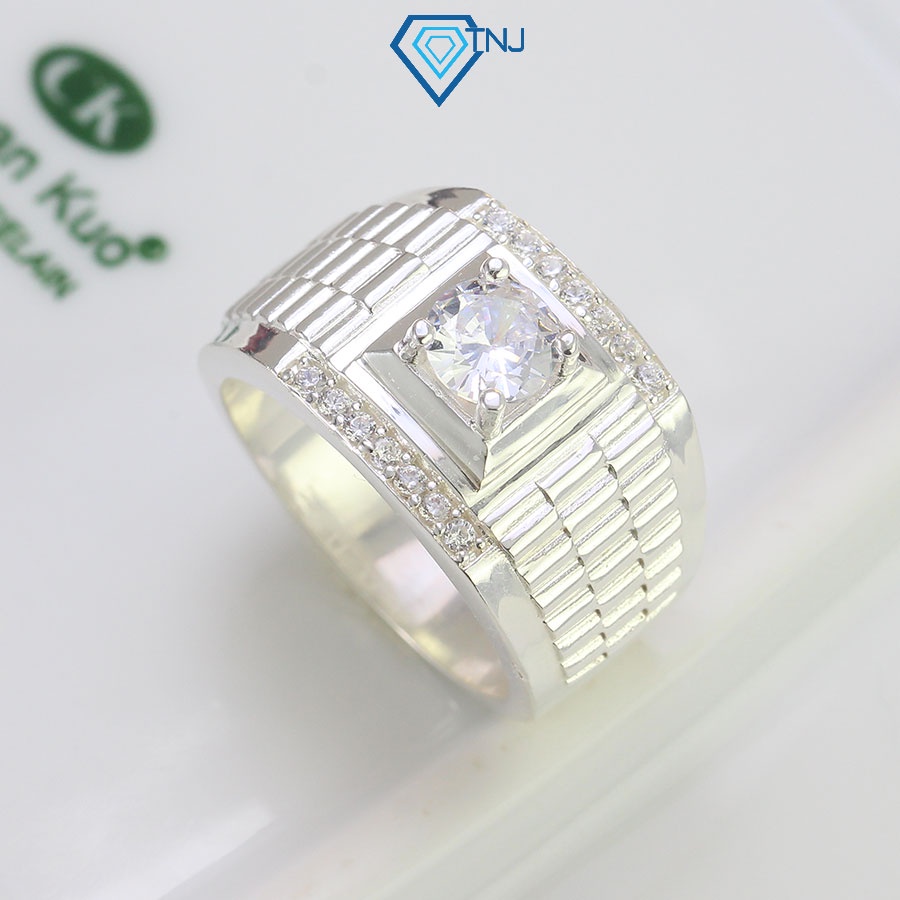 Nhẫn bạc nam 925 đính đá hình dây đồng hồ sang trọng NNA0351 - Trang Sức TNJ