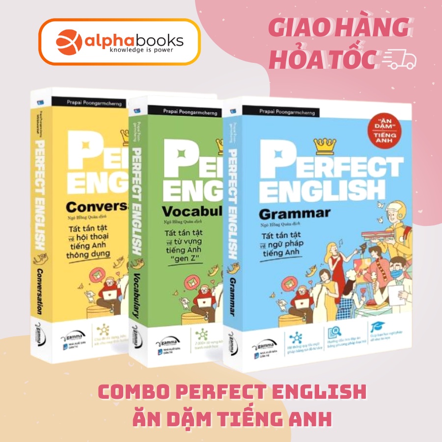 Sách - Bộ 3 cuốn Ăn Dặm Tiếng Anh: Vocabulary + Conversation + Grammar