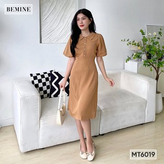 Đầm ngực xếp li tay lồng đèn BEMINE MT6019