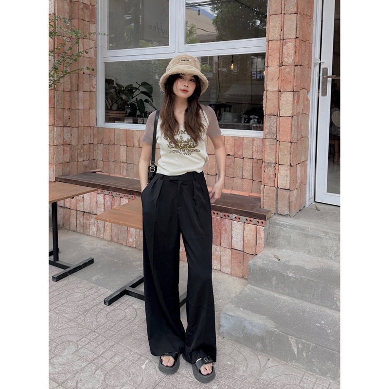 [RÁCH STORE] Quần culottes - 1598 - cài không nút - chiết li