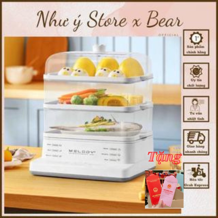 Nồi Hấp Điện MELODY 3 Tầng, Nồi Hấp Đa Năng, Nồi Hấp Điện, Dung Tích 24l Hàng Cao Cấp Bản 2023- Bảo Hành 12 Tháng