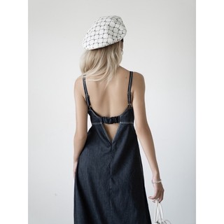 Beachclub- đầm maxi denim xoè