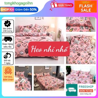 Bộ Ga Gối Trải Giường Cotton Poly Thu Đông, Ga Nệm 1m,1m2,1m4(không bao gồm vỏ chăn)