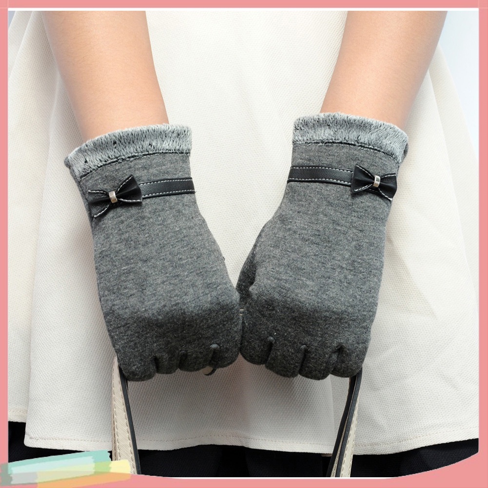 Đôi găng tay nhung thiết kế ấm áp thời trang cho nữ