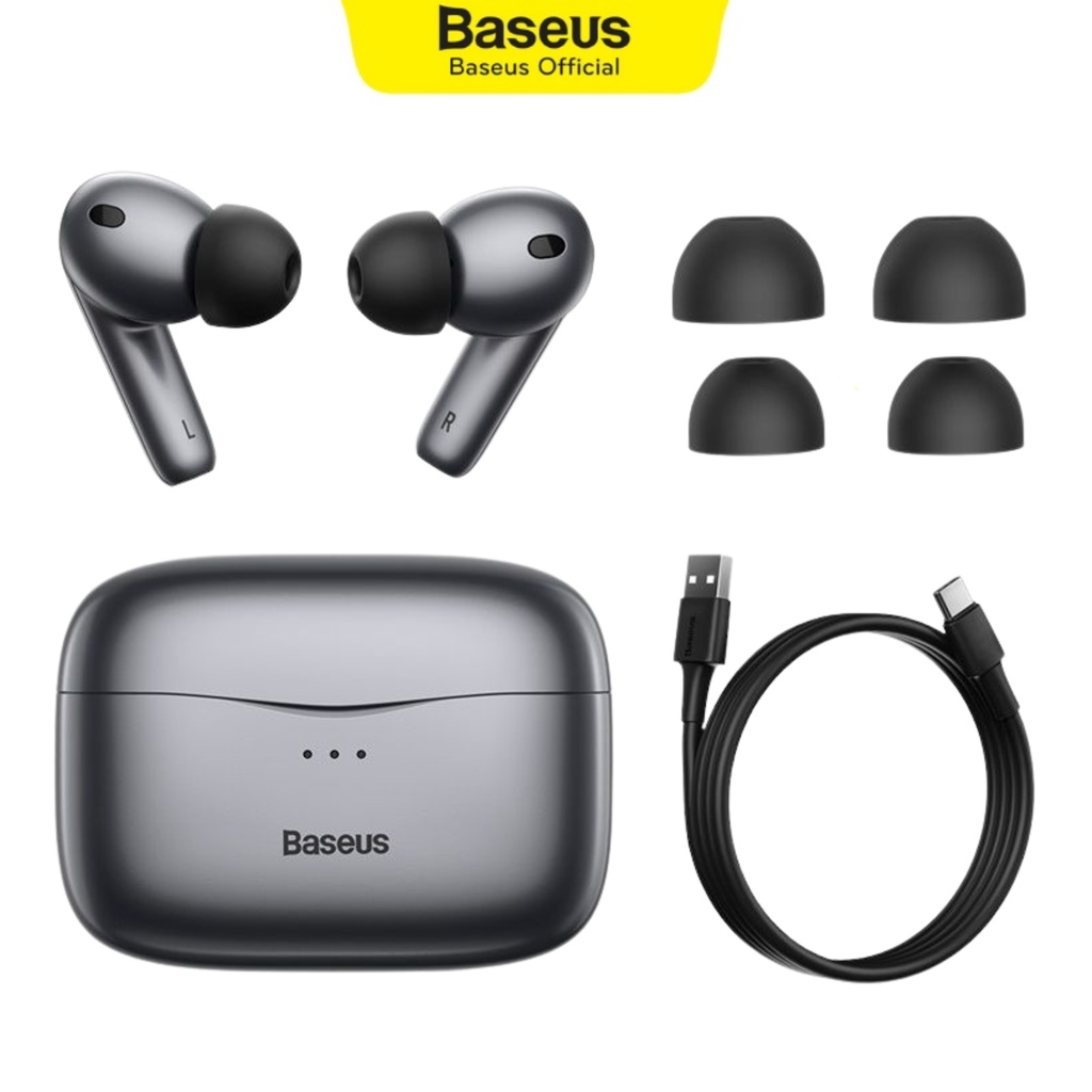 Tai nghe Bluetooth Baseus SIMU S2 ANC True Wireless Earphones Chống ồn chủ động Xuyên âm Nghe liên tục