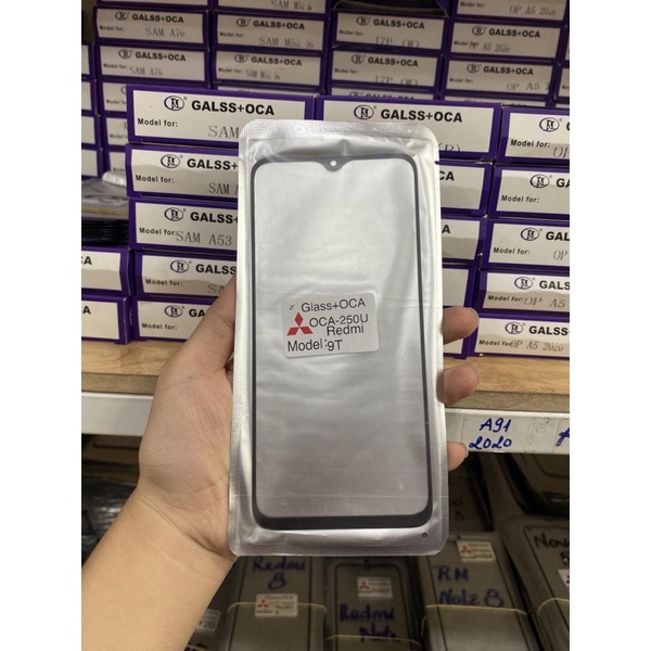 Kính liền keo Xiaomi Redmi 9T/ Mặt kính có keo OCA Xiaomi Redmi 9T ( Giá sỉ )