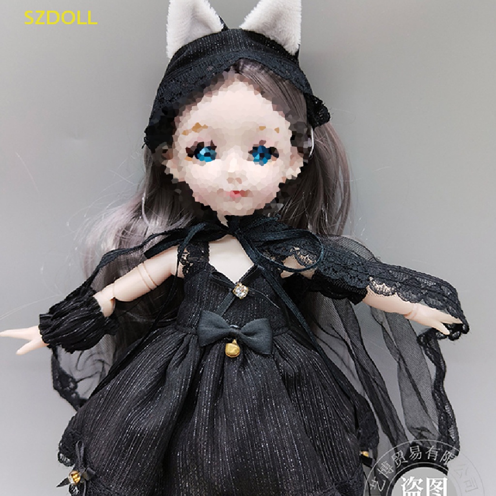 Set 6 Quần Áo Cho Búp Bê 30CM Màu Đen