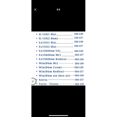 Căm RCB Size Dành Cho Nhiều Loại Xe  >>>>