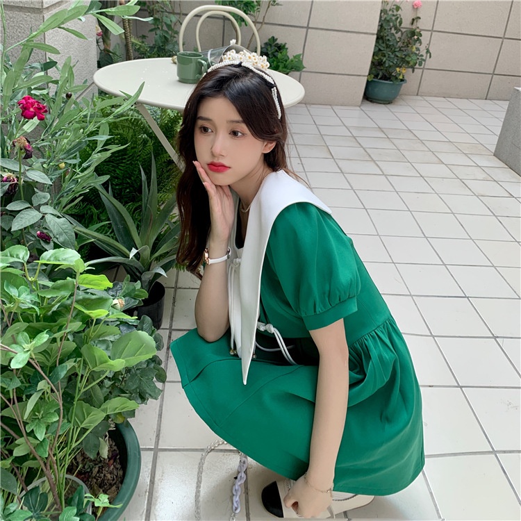 IELGY IELGY Đầm Ngắn Tay Thời Trang Phong Cách niche Hepburn Cho Nữ