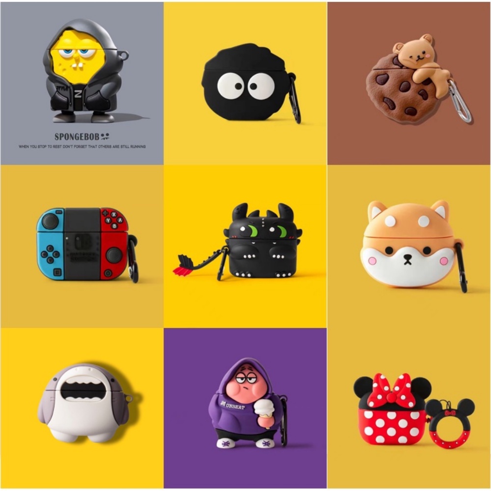 Phim hoạt hình dễ thương Puppy & Little Dinosaur cho vỏ tai nghe mềm Mini A3